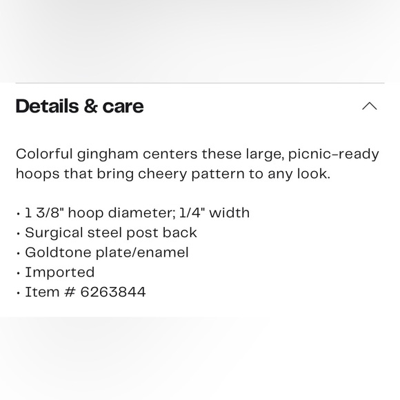 Kate Spade gingham hoop earrings NWT - Picture 4 of 4